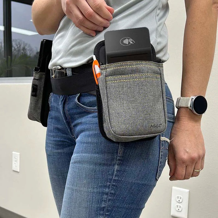 Double Pouch Waist Belt for Moneris Go Plus POS