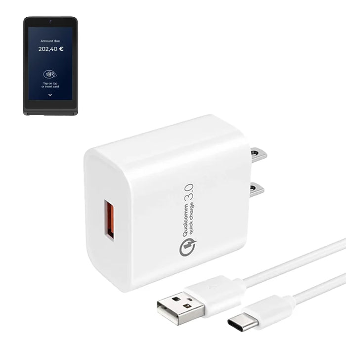 Wall Charger with USB-C Cable for Castles S2 MIni POS