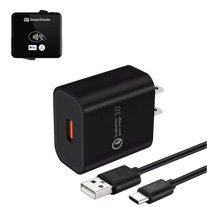 Wall Charger with USB-C Cable for SwipeSimple B350 Card Reader