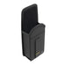 Angled front view of the empty black Agoz no-grip mobile computer holster