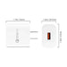 Dimensions of white Agoz Quick Charge 3.0 wall adapter for Stripe Reader S700 and S710