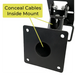 Rear view of AgozTech Newland POS wall mount showing integrated cable routing openings for concealing terminal power cables.