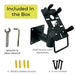 AgozTech Newland POS wall mount kit with metal mounting bracket, wrench, Allen wrench, four plastic wall anchors, and four mounting screws.