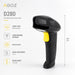 AGOZ D280 wireless 2D barcode scanner feature infographic showing quick scan large reading distance plug and play shock resistance and 1D 2D barcode support