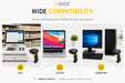AGOZ D280 wireless barcode scanner compatible with POS laptop and desktop computer systems for retail inventory and business use