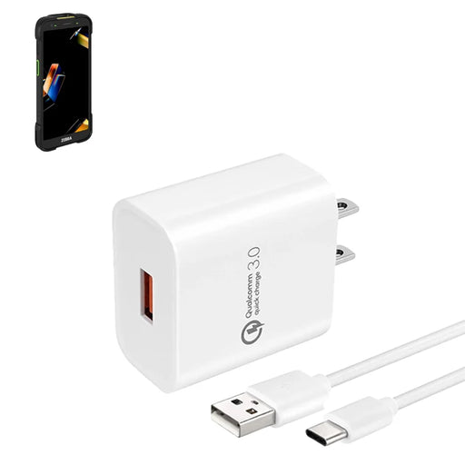 Zebra TC701 Scanner Wall Charger with USB C Cable