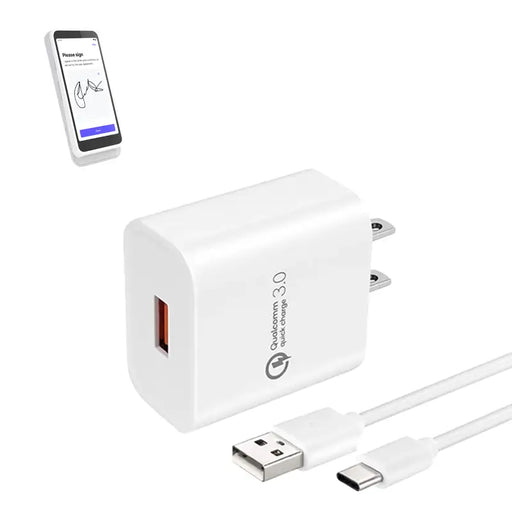 White Agoz wall charger and USB-A to USB-C cable for Stripe Reader S700 and S710
