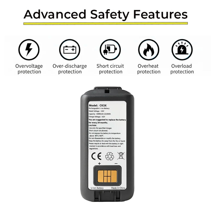 Honeywell CK3 CK3A1, CK3N, and CK3B Mobile Computer Lithium Ion Replacement Battery