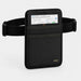 Black AgozTech waist belt case holding a JLT rugged tablet with an adjustable belt on a white background.