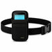 Black Unitech waist belt pouch shown with a compact Unitech scanner secured in the front pocket and an adjustable belt strap for hands-free carry.