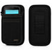 Black Unitech waist belt pouch shown with front scanner access and rear belt loop detail for compact device carry.