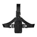 Chest harness pouch for Midland two-way radio with front-facing radio holder and adjustable black straps