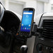 Chainway mobile scanner secured in an AgozTech air vent cradle mount inside a commercial vehicle dashboard.