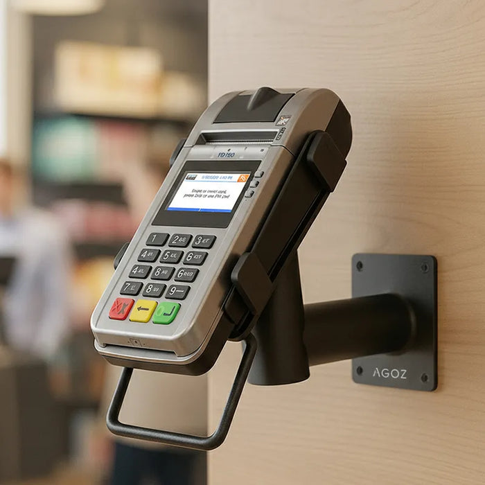 First Data POS Wall Mounted Holder Metal Swivel Stand