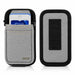 Front and back views of the Agoz gray myPOS terminal holster, showing the protective pouch and rear belt loop.