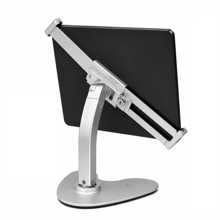 Rear view of the Agoz high-profile tablet stand showing the adjustable frame and mounting hardware.