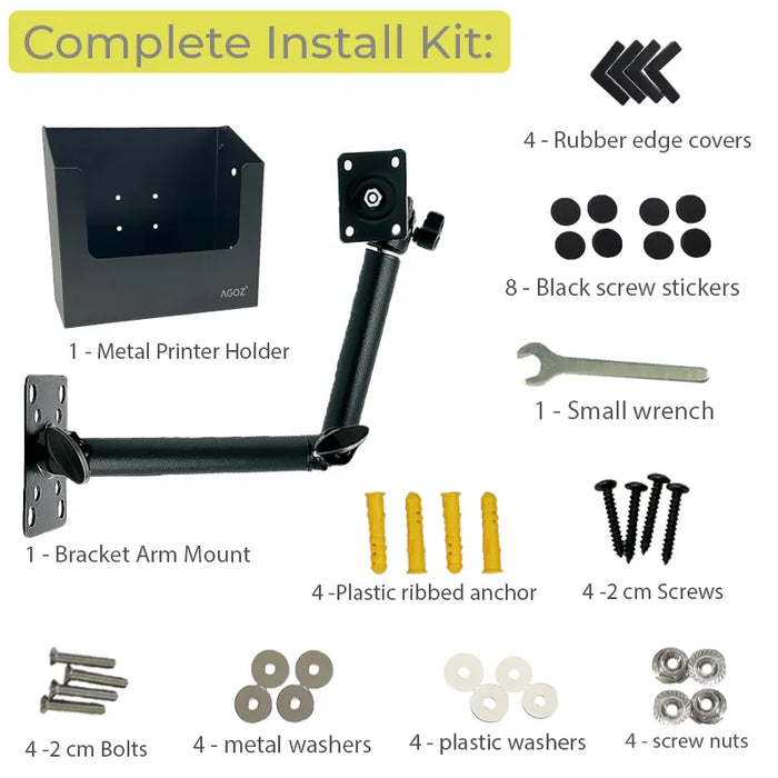 Adjustable Arm Mount Printer Holder Bracket for Brother RJ-2050
