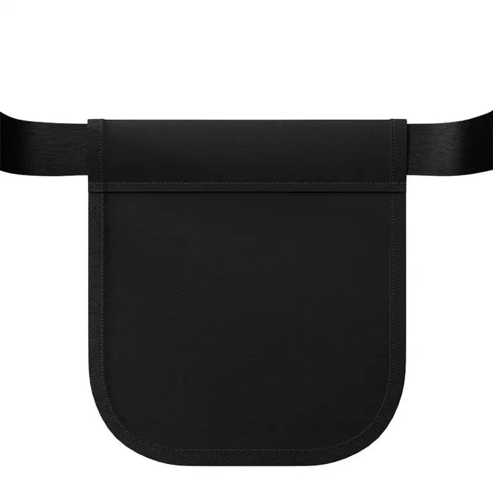 Back view of black Agoz server apron pouch with adjustable waist belt