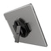 Tablet supported in an upright viewing position using the hand grip’s integrated stand