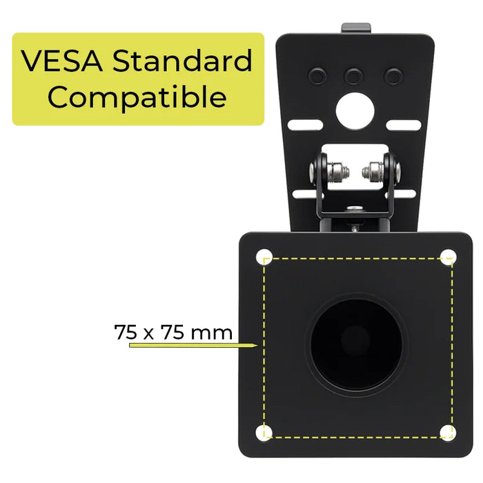 AgozTech Shopify POS terminal wall mount showing VESA 75 x 75 mm compatibility