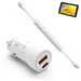38W Fast Car Charger & USB-C Coiled Cable for Zebra Rugged Tablets