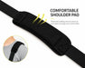 Black Zebra scanner shoulder pad with text on a white background