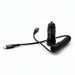 Black 38W dual-port car charger with Agoz USB-C coiled charging cable for iMin mobile POS terminals, displayed on a white background.