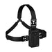 Adjustable chest harness pouch for Bluebird Scanners shown at an angled product view