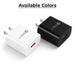 Black and white Quick Charge 3.0 wall charger color options for iMin POS terminals, each featuring a USB-A charging port.