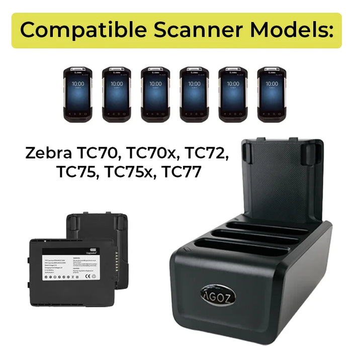 4-Slot Zebra TC75 / TC75x Battery Charger Cradle