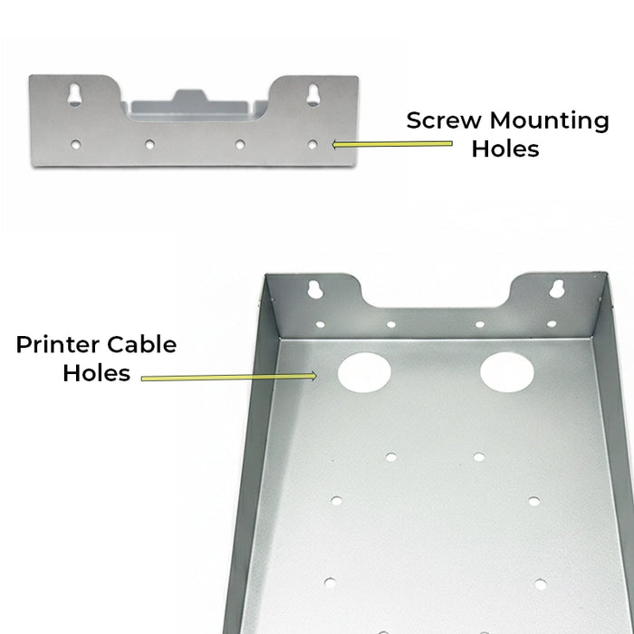 Stainless Steel Epson TM-U220D Receipt Printer Shelf - Wall Mounted