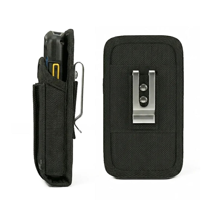 AgozTech black holster case for Zebra TC78 handheld mobile computer, side and back view