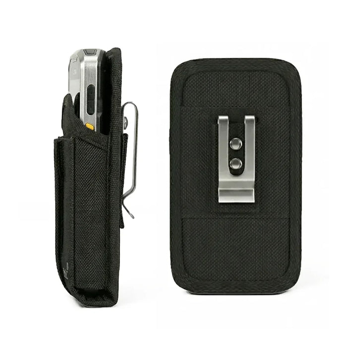 AgozTech black holster case for Zebra TC52 & Tc52x handheld mobile computer, side and back view